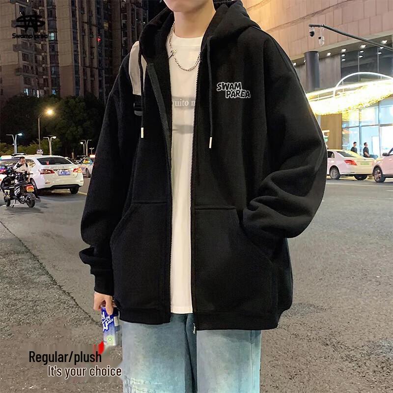 

SWAMP AREA Men s Casual Hooded Zip-Up Sweatshirt L