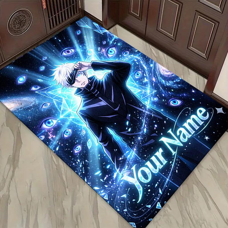 Name Custom Gojo satoru Carpet Rug for Living Room Bedroom Home Sofa Decoration,Kids play Non-slip Floor Mat