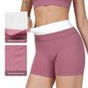 Hohe Taillen Farbe Block Po-Hebende Yoga-Shorts – Damen Gerippte Nude-Gefühl Lauf-Sport-Shorts (Stil 3129)