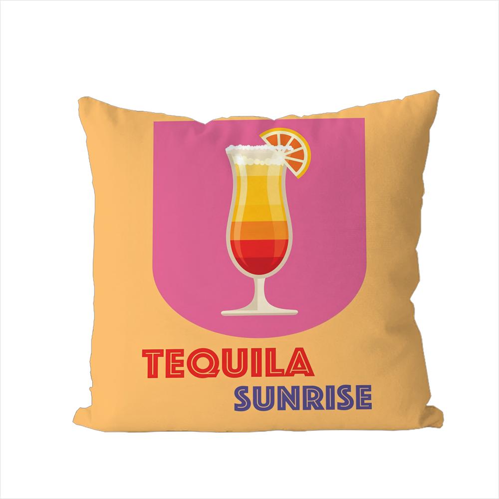 

Tequila Sunrise CCocktail Pillow Case For Car Sofa Decorative Home Doublesided Print Plush Square Throw Pillow Cushion Cover 30x30cm