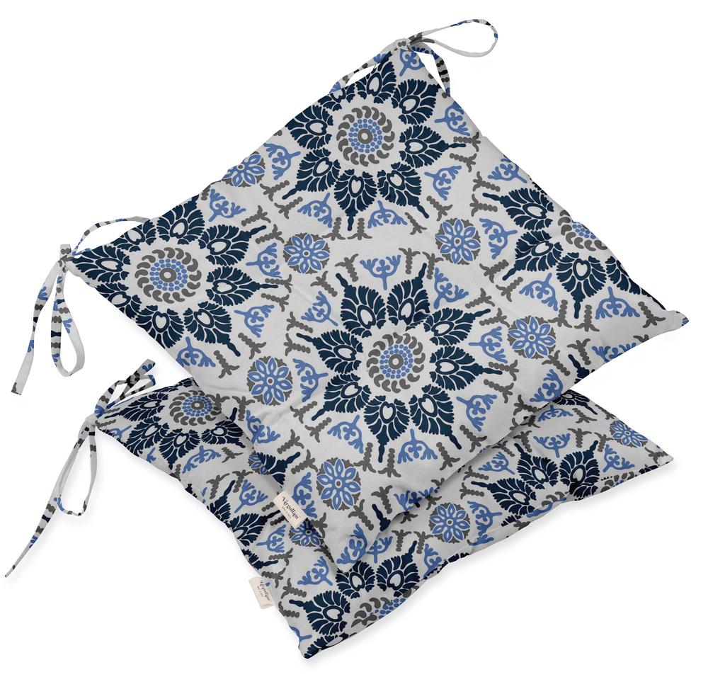 Vargottam Indoor Outdoor Tufted Printed Square Seat Patio Cushion Set Of 2 Water Resistant Patio Furniture Seat Cushion 19,inches, Purple |