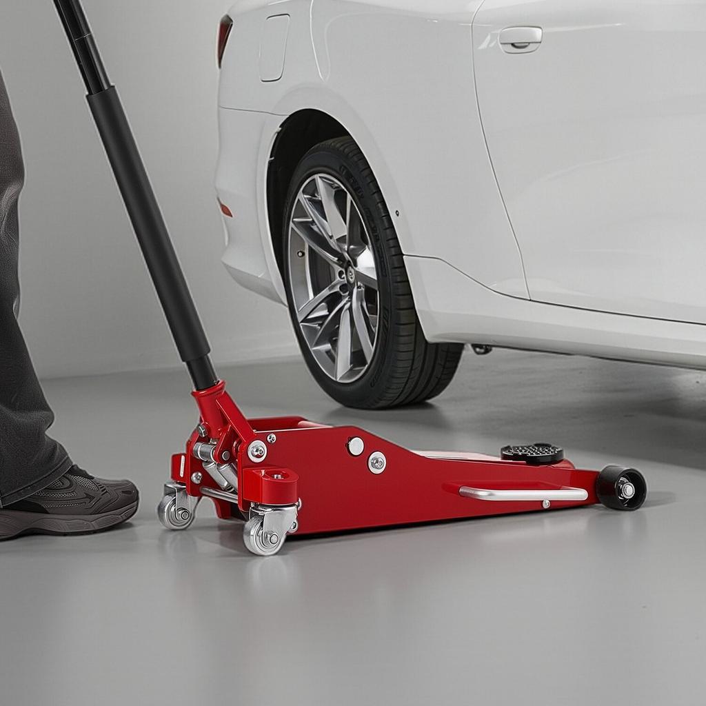 Low Profile Floor Jack, 3 Ton Capacity, Aluminum Racing Floor Jack with Dual Pistons Quick Lift Pump, Hydraulic Trolley Car Lift for Sports Cars,