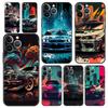 Luxury Phone Case For iPhone 16 15 14 11 Pro Max 13 12 XS X XR 7 8 Plus Black Sports Car JDM Tokyo Drift Cover Protect