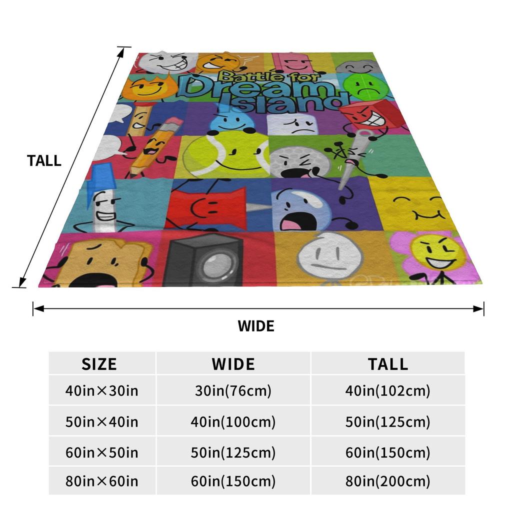 BFDI Battle for Dream Island Inanimate Blanket Multiple Sizes Super Soft Cozy  Throw Blankets for Sofa Couch and Bed
