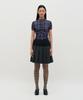 Kimjisu Raw Edge Color Block Pleated Skirt _ Navy