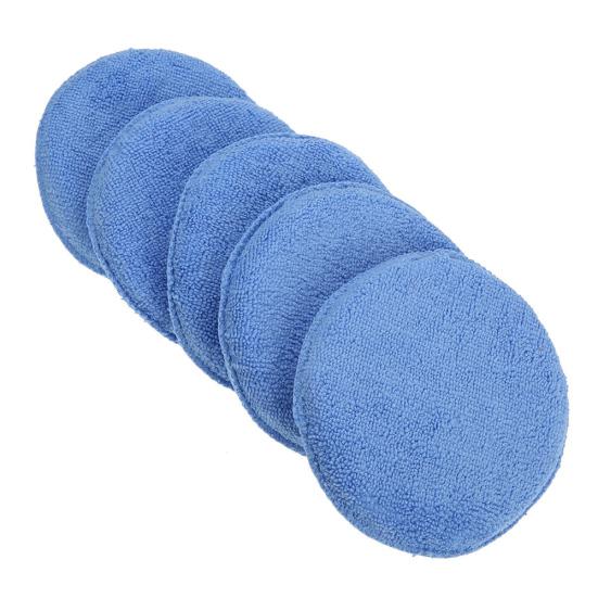 5Pcs Ultra Soft Microfiber Round Car Wax Applicator Pad Auto Care Polish Sponge