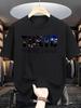 Tokyo Japan City Scene Unisexs Crew Neck T Shirt Night View Fill Letter Graphic Short Sleeve Tee Urban Casual Male Street Tops