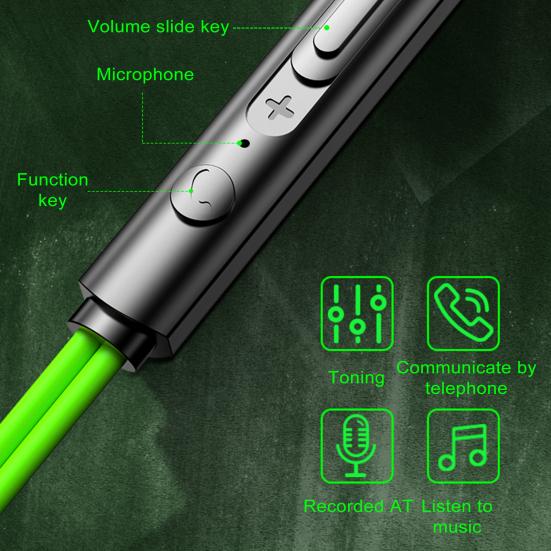 3.5MM In-ear Earbuds with Noise-canceling Mic Dynamic Sound Heavy Brass Wired Gaming Earphones for Phones