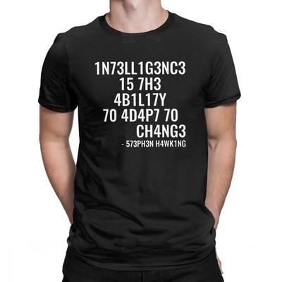Kreativní Unisex Trička Vtipná Geek Topová Trička Intigence Je Schopnost Přizpůsobit Se Změně Potisk Písmen Tričko Unisex Tričko 42327