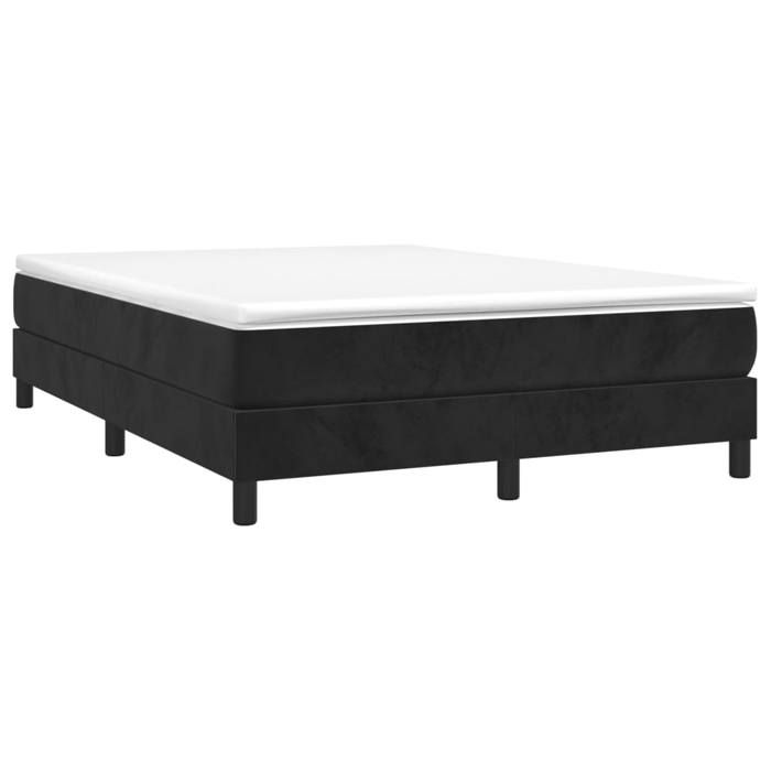 Maison Exclusive - Sommier à lattes de lit avec matelas Noir 140x200 cm Velours