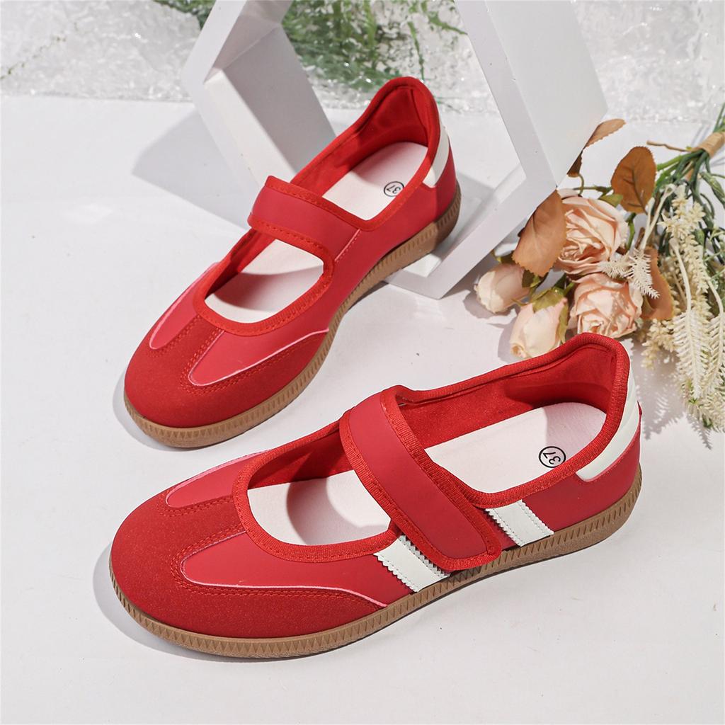 Women's Casual Flats Shoes with Hook and Loop Closure, Fashion Comfort
