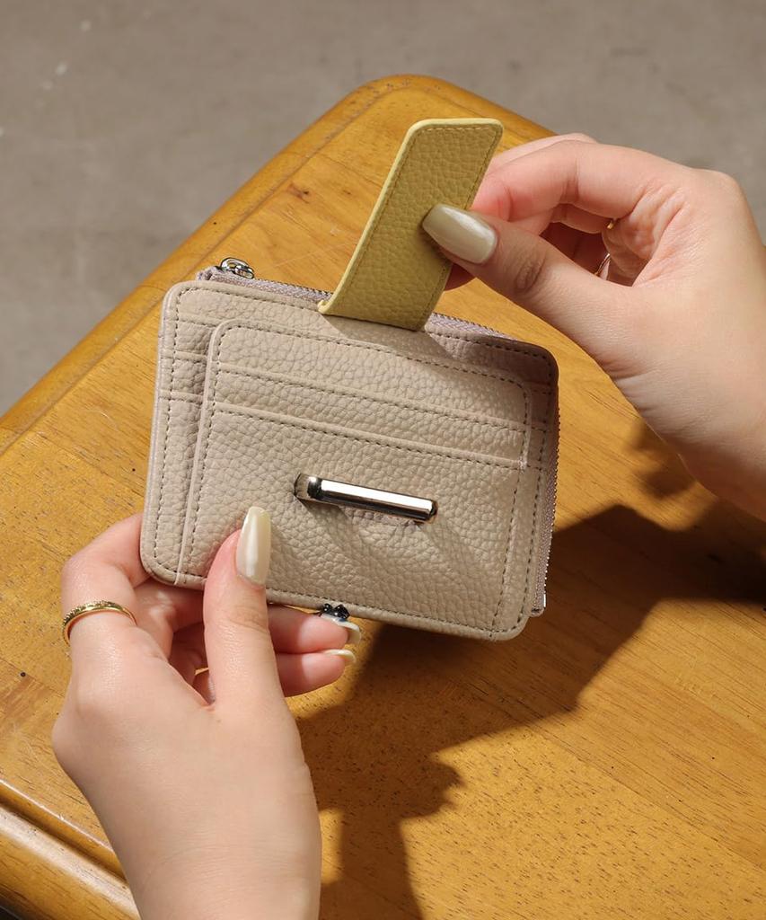 Altro Rose Black Fragment Case with Coin Purse, IC Card Case, Bifold, Women's, Bill Holder, Synthetic Leather, Simple, Pass Case, Elegant, Cute,