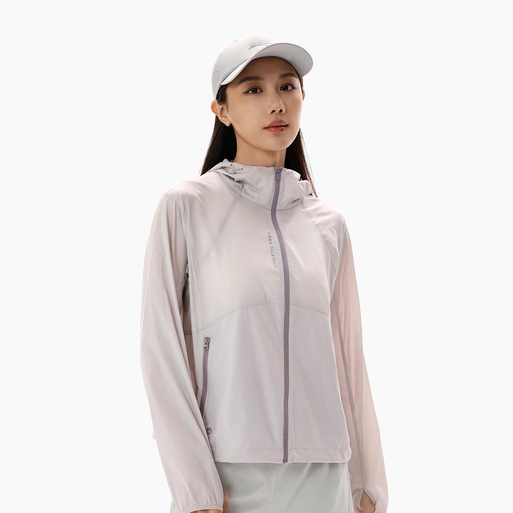 Li Ning Fitness Series Hooded Letter Logo Stitching Sun Protection Jacket Women jackets AFDW734-7