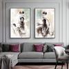 Abstract Girl Ballerina Guitar Oil Canvas Painting Posters and Prints Wall Pictures for Cuadros Living Room Home Decor No Frame