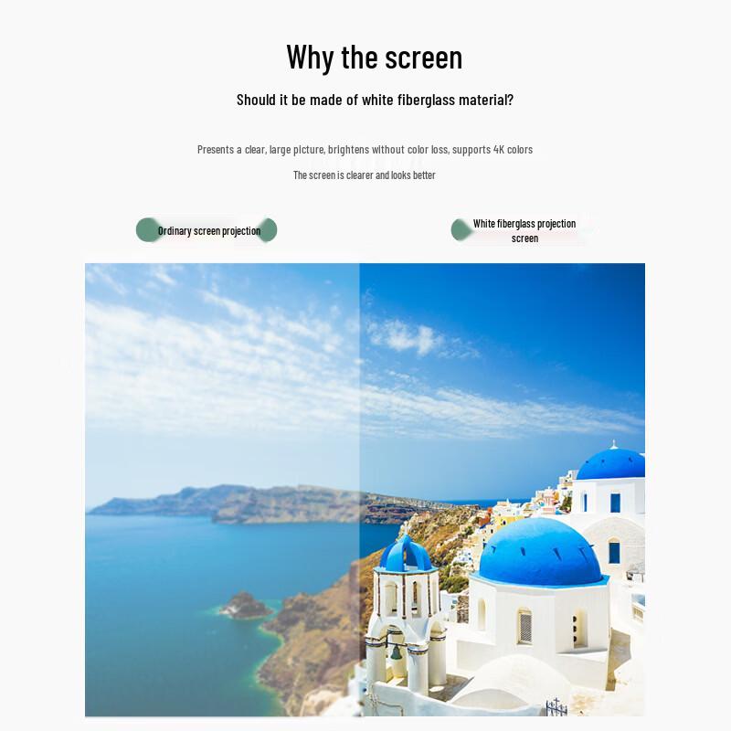 Portable White Fiberglass Projector Screen