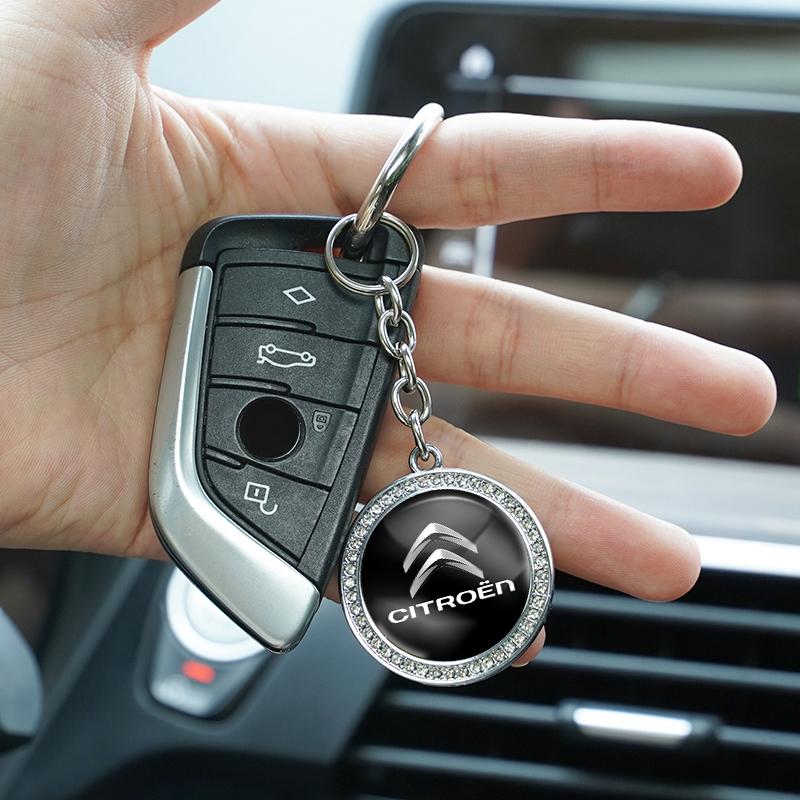 Kovový odznak na auto Klíčenka Trendy přívěsek Klíčenka Klíčenka Pro Citroen C5X e-C4 X e-C3 C4 C3 C5 Berlingo C-Elysee C-Crosser C1 C6 C2