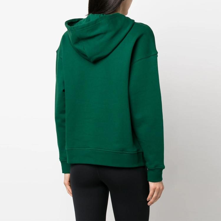 Adidas Mikina s kapucí se stahovací šňůrkou s potiskem loga Dámské mikiny Tmavě zelená IB7433