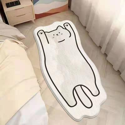 İskandinav Çizgi Film Halı Yaratıcı Kedi Yatak Odası Halısı Kaymaz Yatak Kenarı Alan Halısı Yumuşak Peluş Oturma Odası Halıları Sehpa Yer Paspası
