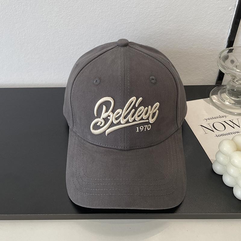 Believe Three-dimensional Letter Embroidery Hard Top Baseball Cap Men and Women Fashion Versatile Trend Out of the Street Cap