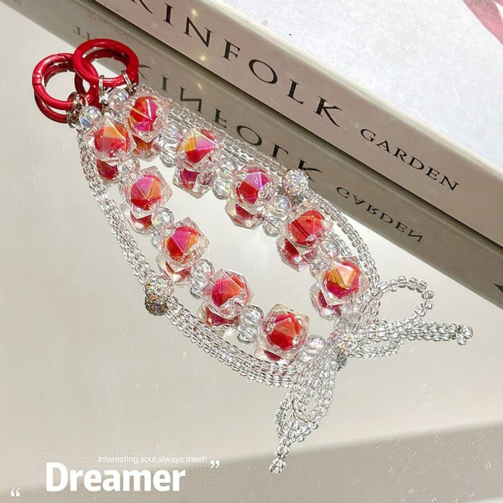 

Beaded Double Layer Mobile Phone Strap Handmade Phone Choker Mobile Chain Lanyard Universal кавовий