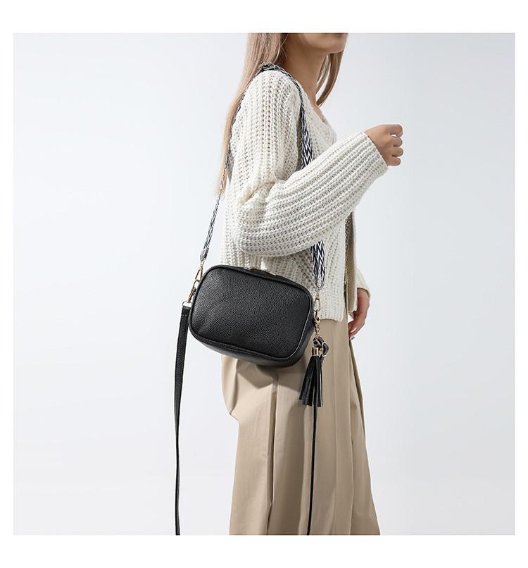 New Trendy Lychee Pattern Pu Street Fashion Shoulder Messenger Bag Women 2023 Winter Versatile Small Square Bag