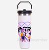30Oz Anime K-Pop Large Capacity Portable Car Cup Stainless Steel Thermos Cup with Straw Handle Travel Sports Water Bottle Vacuum Flask