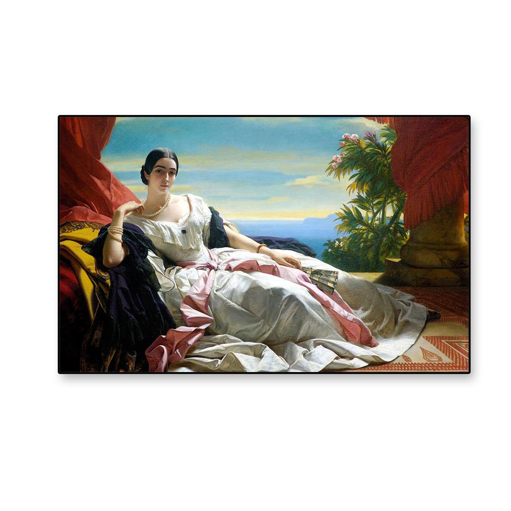 

Вінтажна картина маслом Плакат Портрет Леонілли Принцеса Сайн Вітгенштейн Відбитки Франц Ксавер Вінтерхальтер Картина на полотні 70x100cm no frame