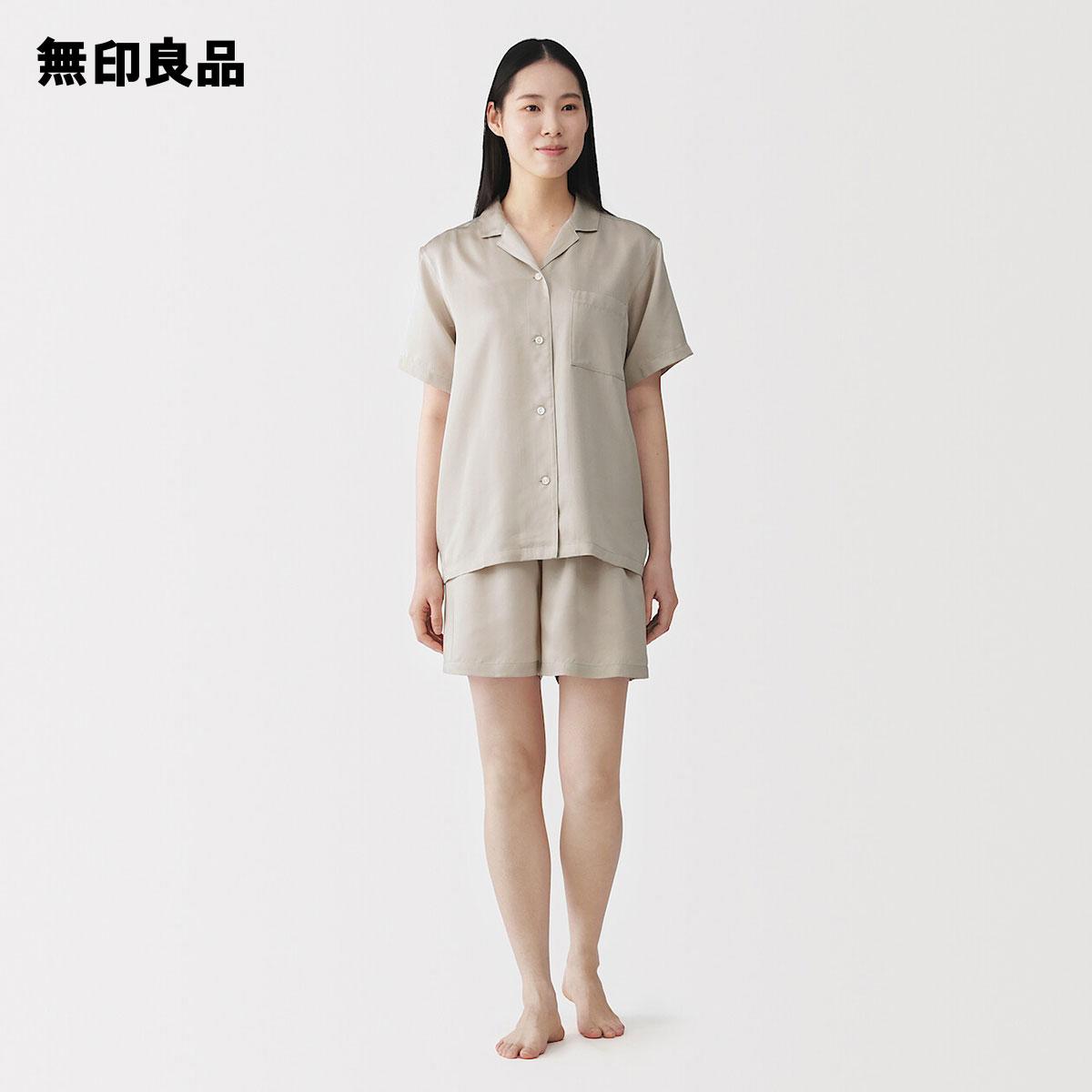 Smooth Satin Short Sleeve PajamasMuji Official