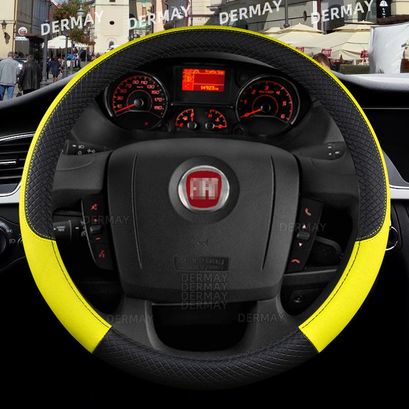 

для Fiat Ducato Автомобільний чохол на рульове колесо PU шкіра, не ковзає, високоякісні автомобільні аксесуари Швидка доставка жовтий