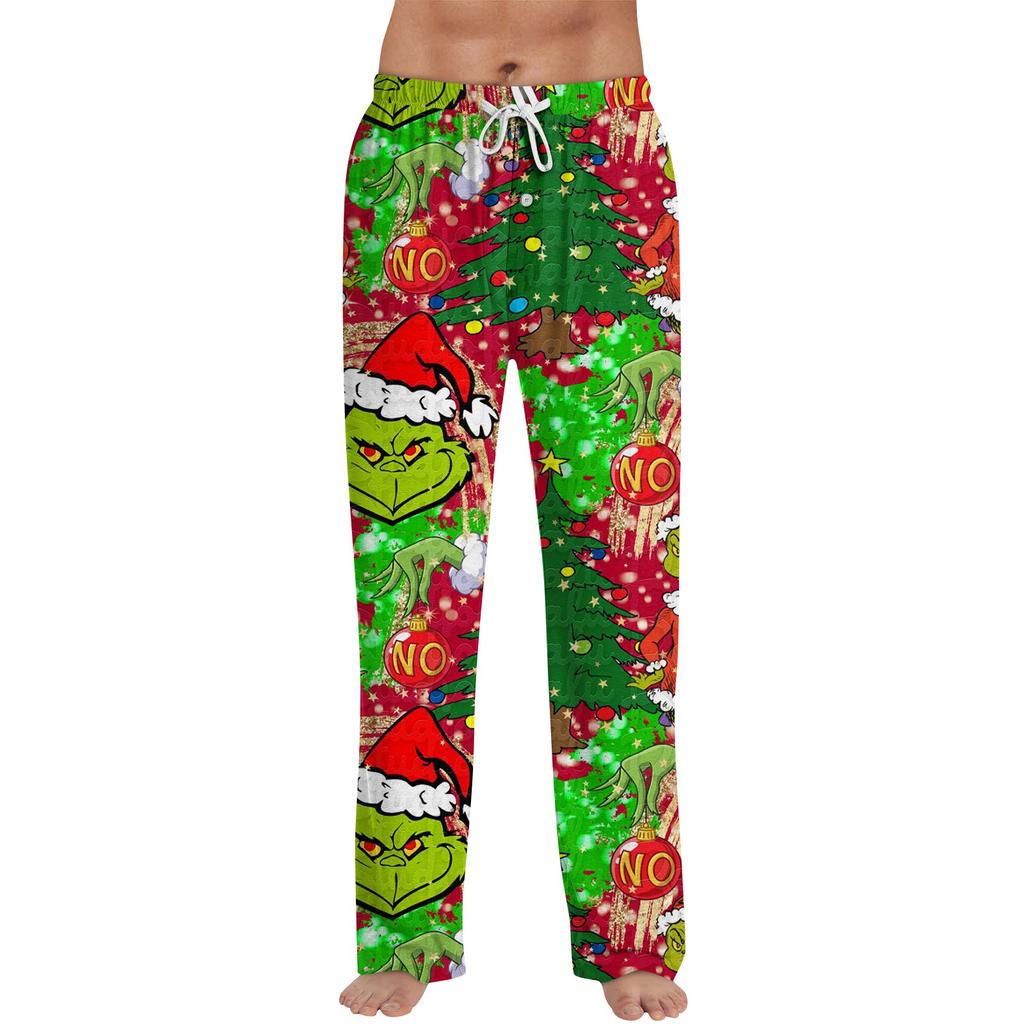 Men's Allover Printed Home Pants Sleeping Pajama Pants Long Pants Pajama Pants Yoga Pants