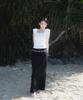 Rose Franz Folding Waist Maxi Long Skirt [Black]