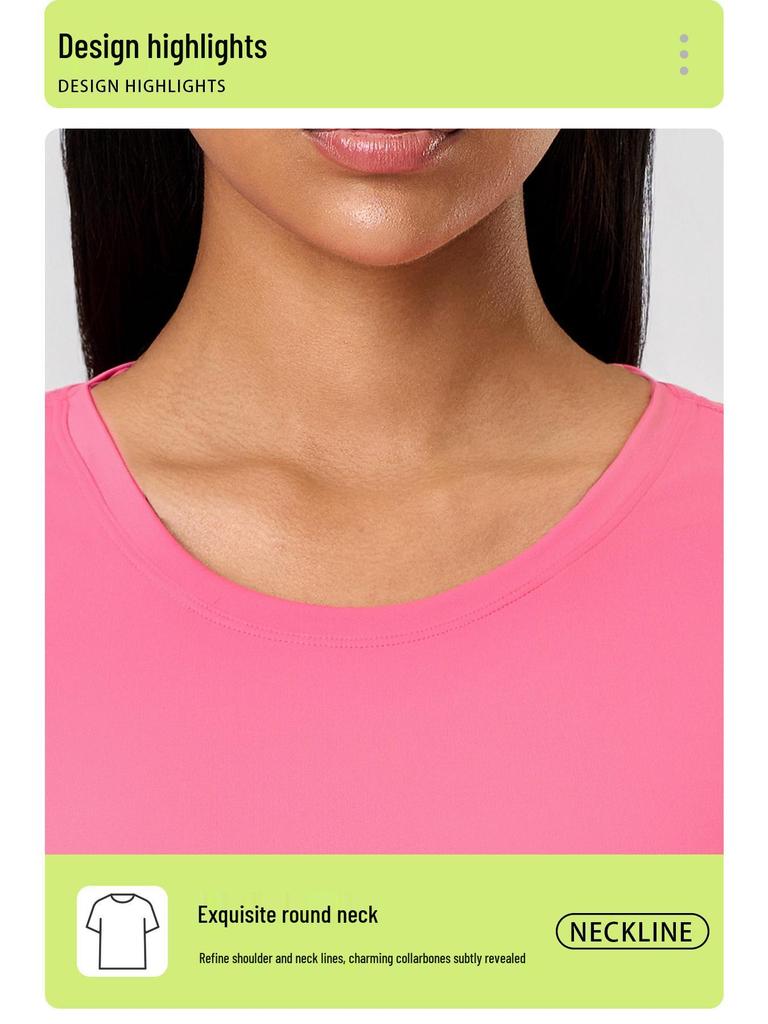 Women's Spring-Summer Yoga Short Sleeve T-shirt - Casual, Breathable, Loose-Fit for Running and Fitness