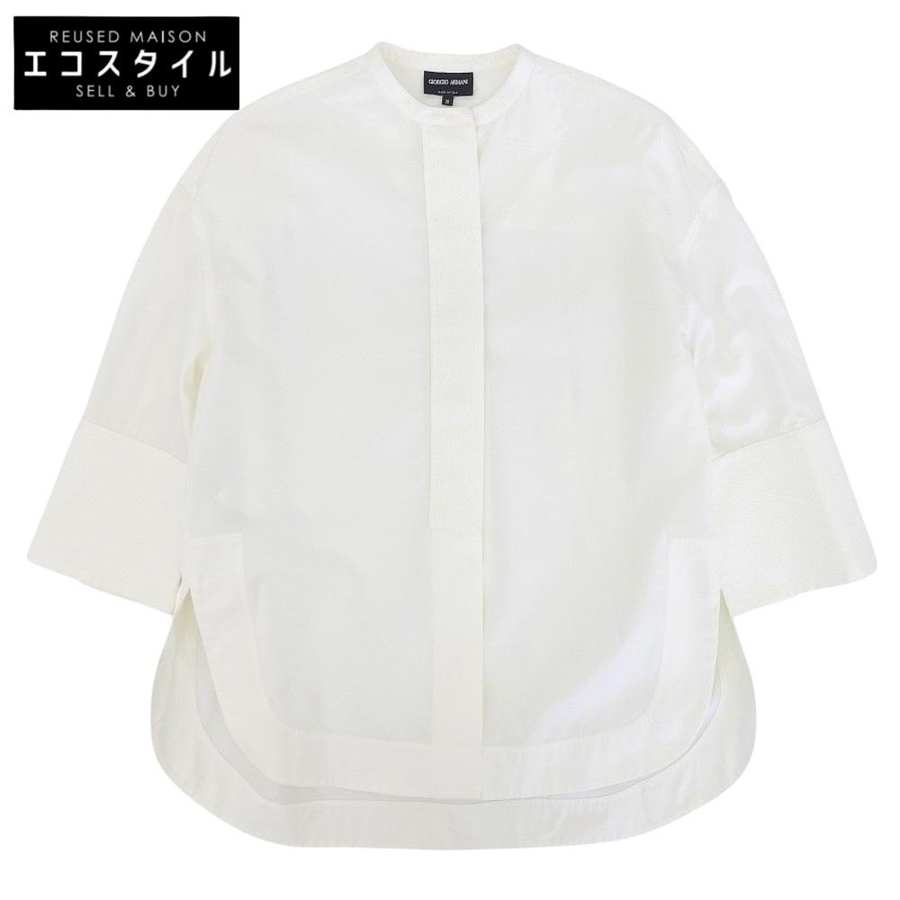 Giorgio Armani Beautiful Collarless Blouse Top for Women, White, Size 36, 0SHCCZ14TZ350 Tops 36 whiteUsed