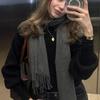 Luxury Winter Cashmere Scarf Women Solid Handkerchief Warm Pashmina Female Chuncky Shawl Pareo Soft Bufanda Outdoor Windproof