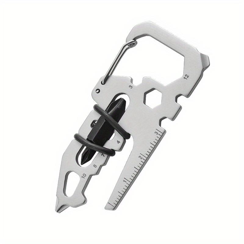 

1шт. Багатофункціональний складаний інструмент для обслуговування для вулиці EDC Портативна відкривачка для пляшок Інструмент для кемпінгу Брелок Художній ніж silvery