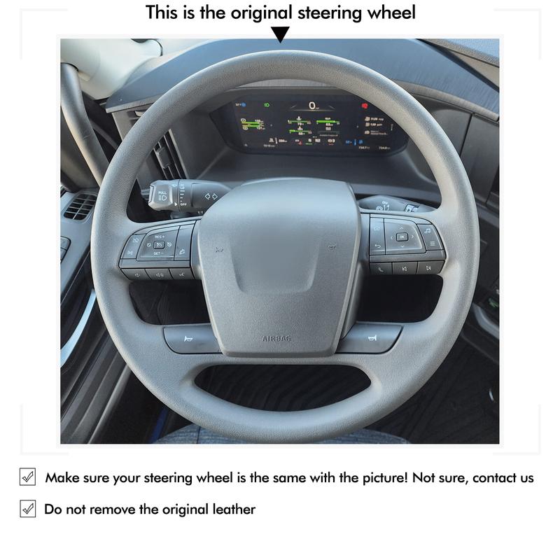 Mewant Black Artificial Leather Car Steering Wheel Cover for Volvo VNL VNR FM FH 2017-2025