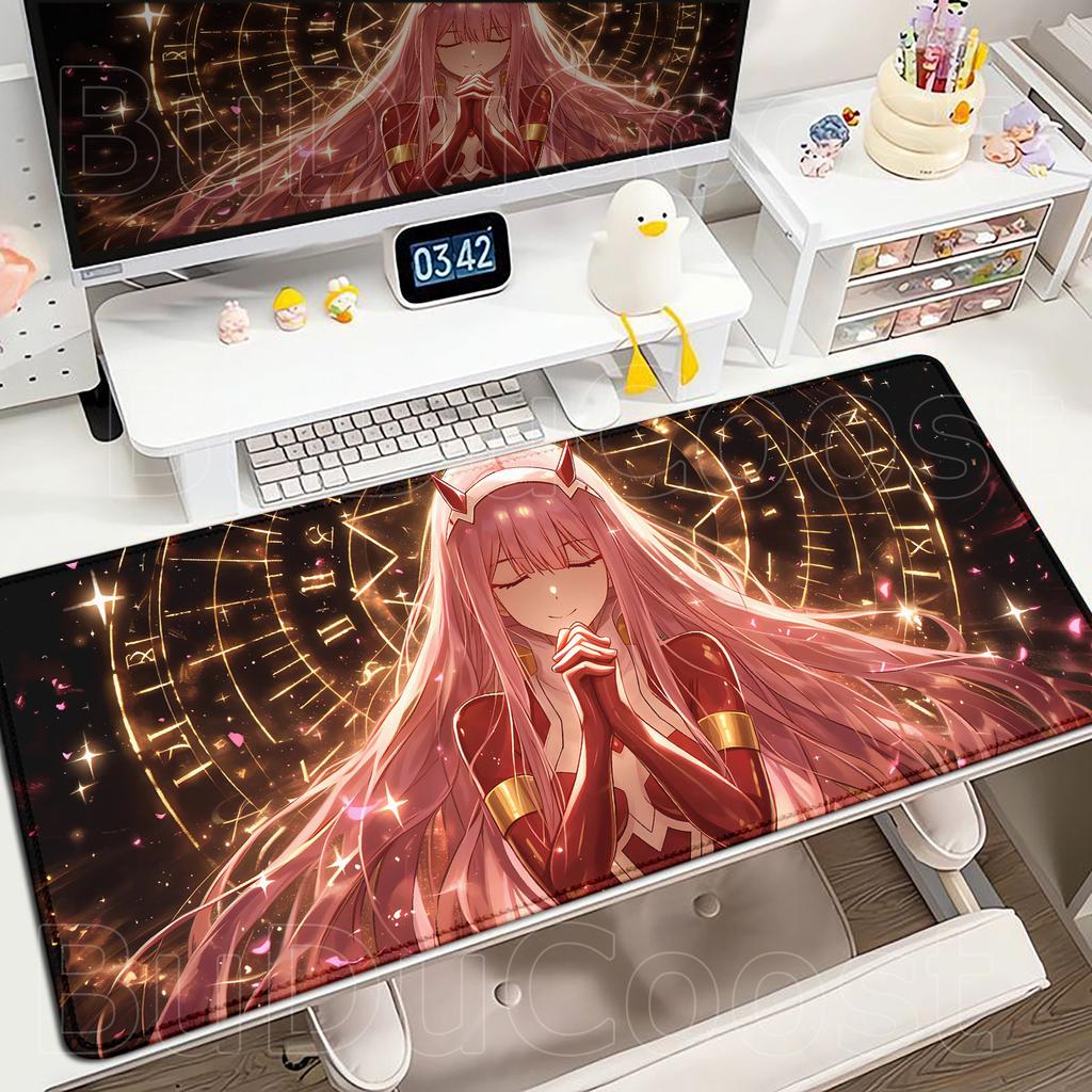 XXL HD Print Keyboard Pad Large Size Anime Mouse Pads Darling in The FranXX 02 Gaming Table Pad 400x900mm Big Desk Mats Zero Two