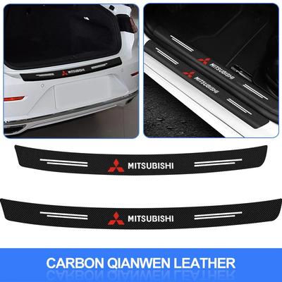 Carbon Fiber Car Rear Bumper Trunk Guard Protected Sticker For Outlander Lancer 10 9 ASX RALLIART Eclipse L200 Pajero