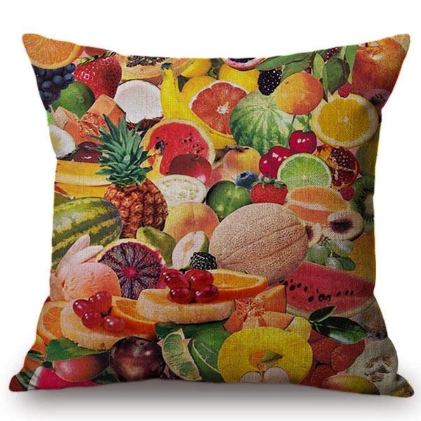 Modern Fruits Pattern Design Throw Pillow Case Pear Lemon Bicycle Summer Harmony Car Sofa Decoration Cushion Cover Cojines