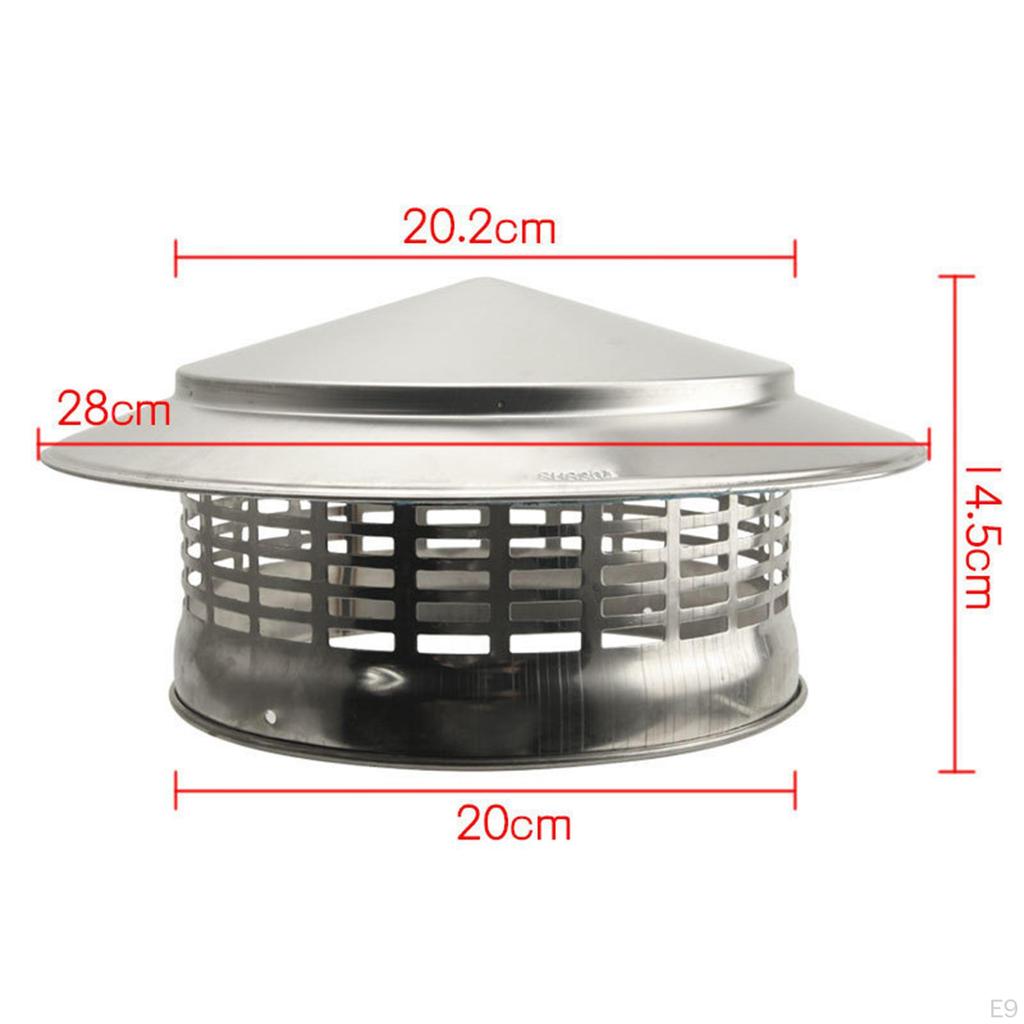 Cap Chimney Ducting Pipe for Wood Log Burner Fireplace Rainproof Cover Exhaust