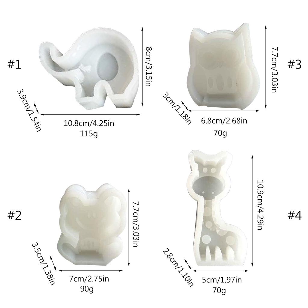 Animal Candle Resin Mold Owl-Giraffe Aromatherapy Candle Silicone Mould DIY Aromatherapy Candle Making Soap Decorations