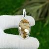 925 Sterling Silver Oval Peanut Wood Jasper Gemstone Anniversary Bezel Pendant