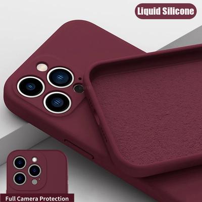 Luxusní silikonový protiskluzový kryt na telefon pro iPhone 16 15 14 13 11 12 Pro Max 16 Plus Nárazuvzdorný kryt s plnou ochranou objektivu