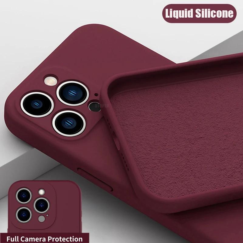 

Luxury Silicone Antiskid Phone Case For iPhone 16 15 14 13 11 12 Pro Max 16 Plus Shockproof Full Lens Protection Cover For iPhone 16 Pro