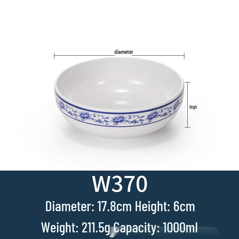 Melamine Blue & White Porcelain-Style Small Bowl for Seasoning, Rice, Porridge, Soup - Ideal for Hotels & Restaurants