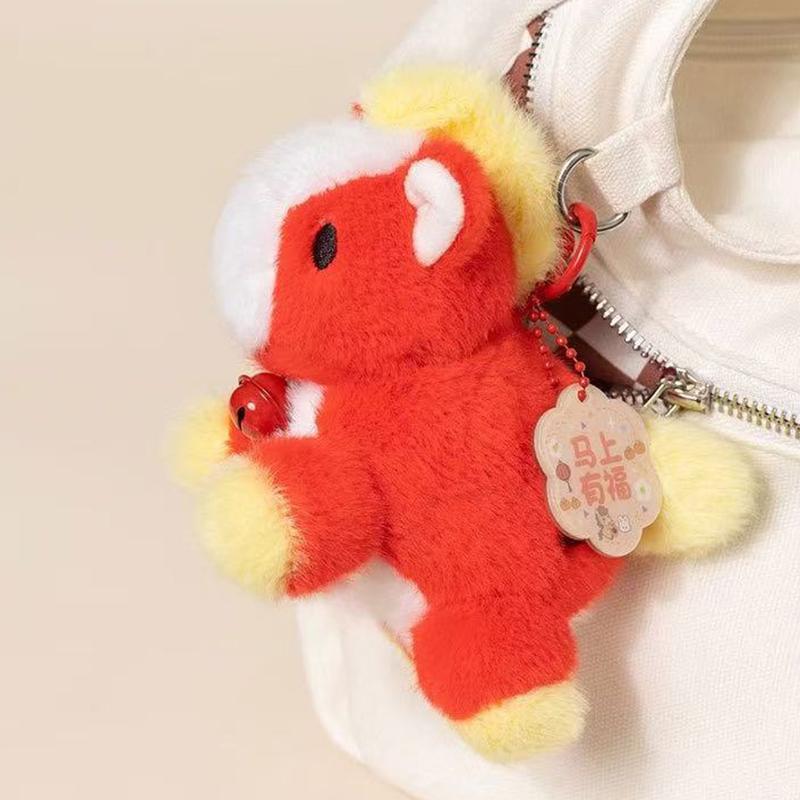 Cute Stuffed Animal Horse Key Ring Pony Bag Accessories Pendant For Women Mini Horse Keychian Plush Toy New Year Gift Small Doll