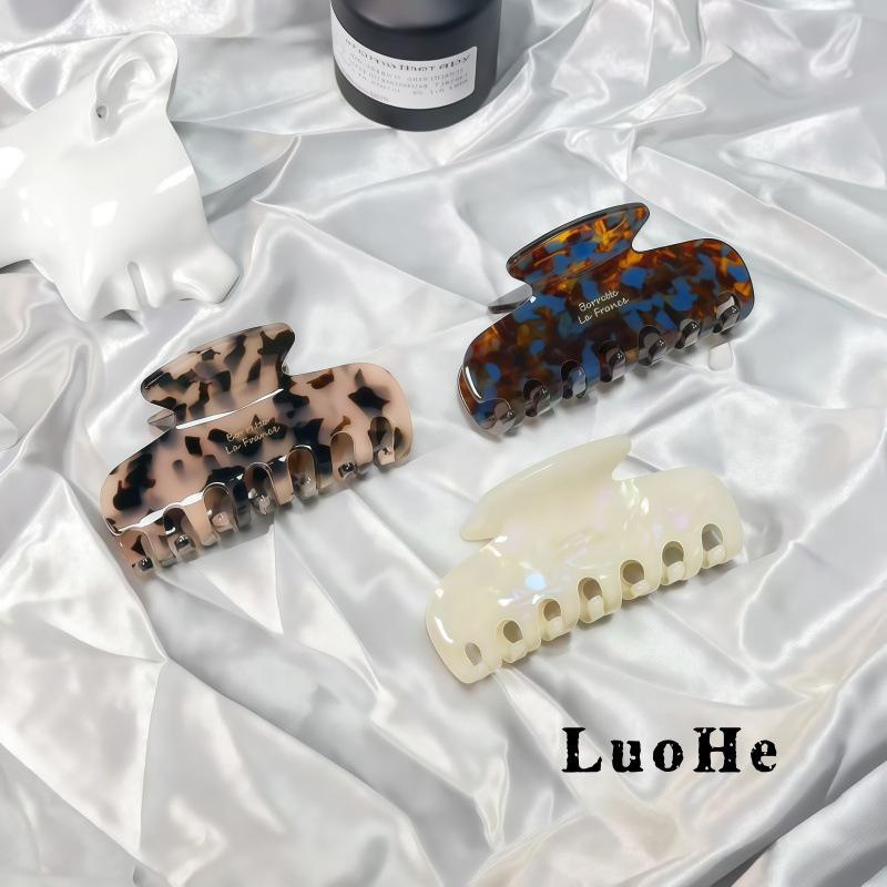 Luohe High-End Korean French Acetate Hair Clip - Women's Updo & Shark Accessory