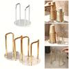 Elegant Acrylic Disposable Cup Holder with Golden-Tone Accents - Ideal for Home, Café, Office, and Hotel Use