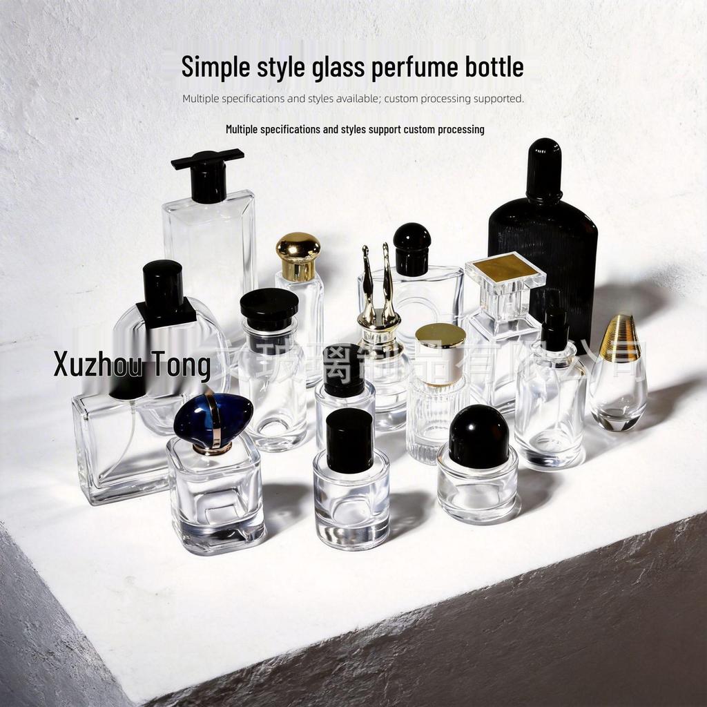 Gradient Glass Perfume Decanter Spray Bottle - Flat Square Design (30ml, 50ml, 80ml, 90ml)