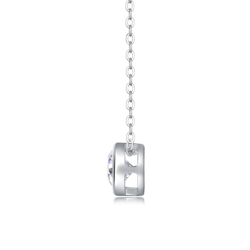 Bague Ringen S925 Silver Necklace Mosang Stone Pure Pendant with Chain Silver Jewelry Plated with Platinum Straight